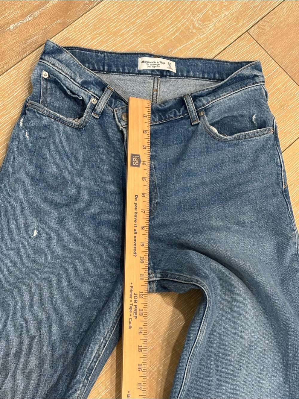 Abercrombie & Fitch 90s Straight Ultra High Rise Criss Cross Waist Jeans 29/8R - Picture 7 of 8
